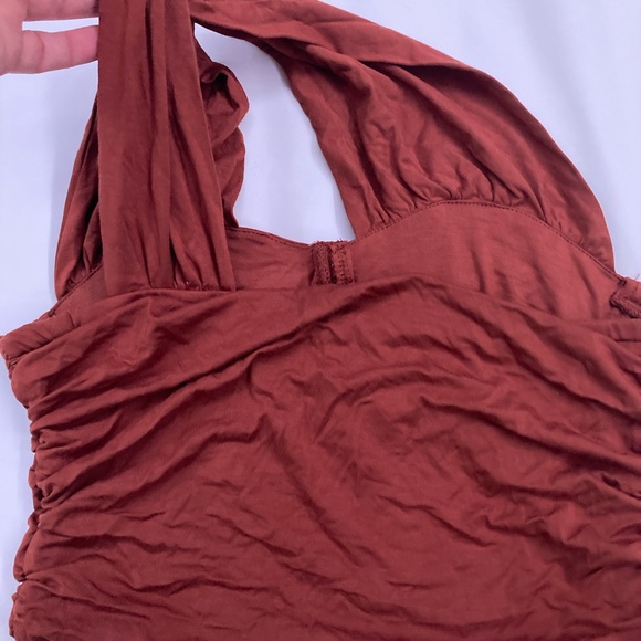 Cider Burgundy One Shoulder Crop Top - Picture 4 of 4